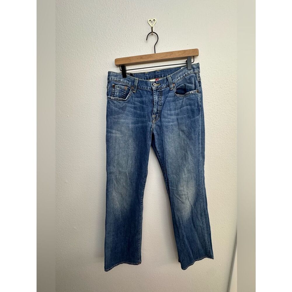 Lucky Brand Easy Rider Faded Distressed Blue Straight Jeans